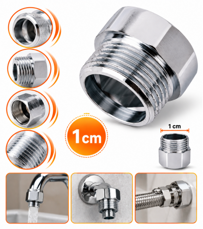 1/2" Krom Musluk Uzatma 1 cm – Pirinç Krom 1/2" Krom Musluk Uzatma 1 cm – Pirinç Krom