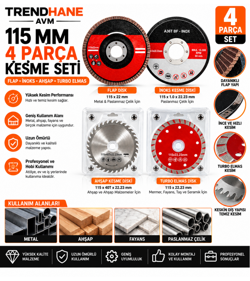 4'lü Disk Seti 4'lü Disk Seti