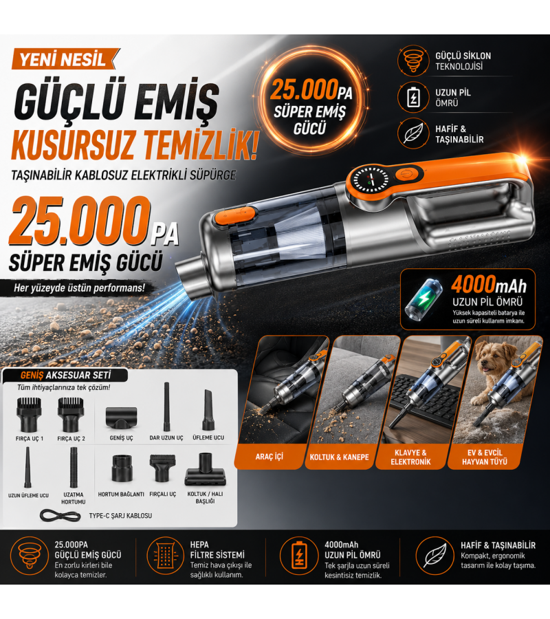 25.000PA El Süpürgesi