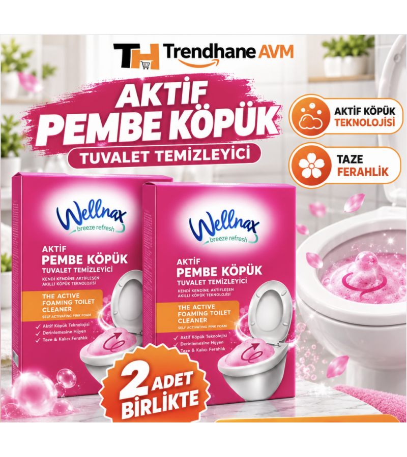 2 kutu Klozet Temizleyici Pembe Köpük 