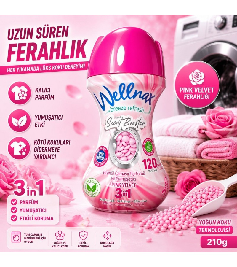 Granül Çamaşır Parfümü ve Yumuşatıcı Pink Velvet 210 gr – 3’ü 1 Arada Çamaşır Koku Boncukları, Ferah Kokulu Çamaşır Bakım Ürünü Granül Çamaşır Parfümü ve Yumuşatıcı Pink Velvet 210 gr – 3’ü 1 Arada Çamaşır Koku Boncukları, Ferah Kokulu Çamaşır Bakım Ürünü