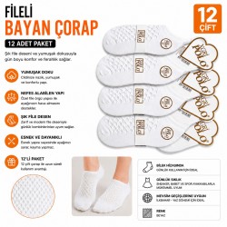 12 Çift Fileli Bayan Babet Çorap | Nefes Alan Esnek Günlük Çorap – Beyaz 12 Çift Fileli Bayan Babet Çorap | Nefes Alan Esnek Günlük Çorap – Beyaz