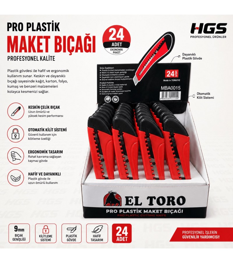 PLASTİK MAKET BIÇAĞI 24 ADET PLASTİK MAKET BIÇAĞI 24 ADET