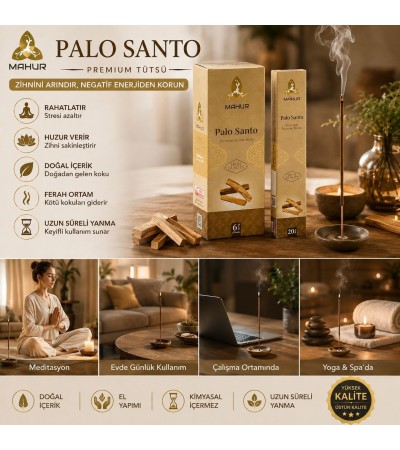 Mahur Palo Santo Premium Çubuk Tütsü 120 Adet – 6 Kutu x 20 Çubuk, Hoş Kokulu Ortam Tütsüsü, Ev, Ofis, Yoga, Meditasyon ve Spa Kullanımı İçin Mahur Palo Santo Premium Çubuk Tütsü 120 Adet – 6 Kutu x 20 Çubuk, Hoş Kokulu Ortam Tütsüsü, Ev, Ofis, Yoga, Meditasyon ve Spa Kullanımı İçin